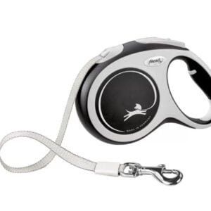 FLEXI Comfort Tape Baltas/Juodas Pavadėlis M-5m Iki 25kg