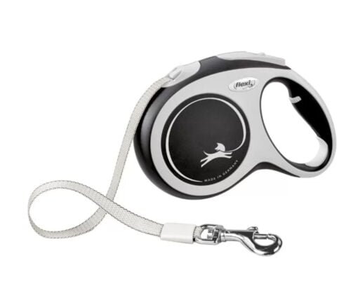 FLEXI Comfort Tape Baltas/Juodas Pavadėlis M-5m Iki 25kg