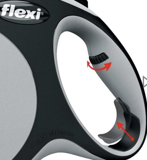 FLEXI Comfort Tape Baltas/Rožinis Pavadėlis M-5m Iki 25kg
