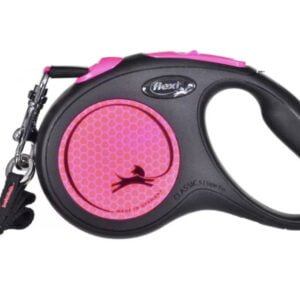 FLEXI New Neon Tape Rožinis Pavadėlis M-5m Iki 25kg