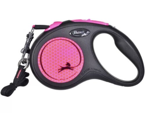 FLEXI New Neon Tape Rožinis Pavadėlis S-5m Iki 15kg