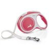 FLEXI Comfort Tape Baltas/Rožinis Pavadėlis M-5m Iki 25kg