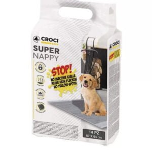 CROCI SUPER NAPPY Higieniniai Paklotai Su Anglimi 57x54cm, 14vnt
