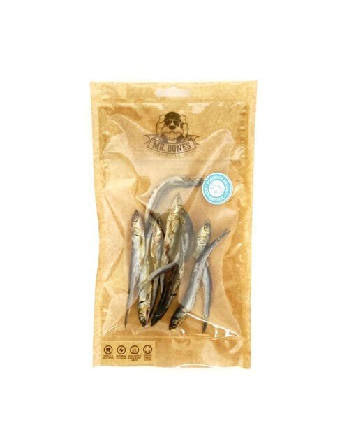 Boquerones 01 Mr.Bones Atlanto ančiuviai šunims ir katėms – 100% Natural Snack