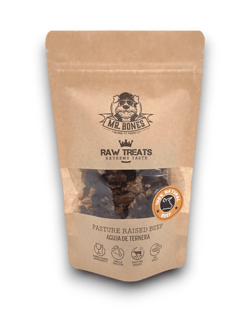 Raw-Treats-aguja-ternera-snack-natural-perro-gato-mrbones- Mr.Bones džiovintas jautienos RAW natūralus skanėstas