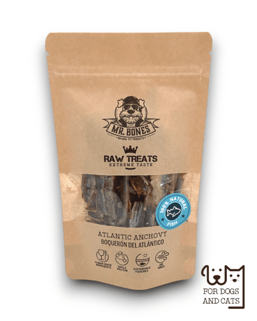 Raw-Treats-boqueron-atlantico-snack-natural-perro-gato-mrbones Mr.Bones džiovintų ančiuvių RAW natūralus skanėstas šunims ir katėms