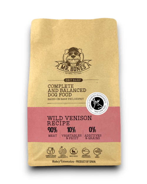 comida-perro-ciervo-completo-dry-barf-secada-aire-1kg Mr.Bones džiovintas elnienos BARF maistas