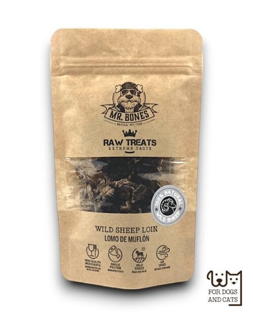 snack-natural-perro-muflon-cordero-premio-gato Mr.Bones džiovintas laukinės avies nugarinės RAW natūralus skanėstas šunims ir katėms