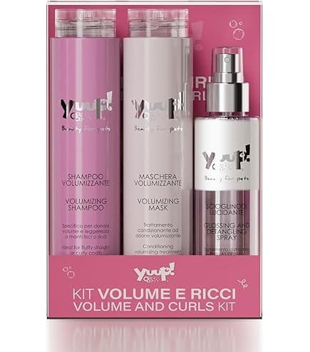 Yuup! Volume & Curls Coats Kit – profesionalus priežiūros rinkinys, specialiai sukurtas garbanotam ir tankiam kailiui. Užtikrina apimtį, drėkinimą ir lengvą iššukavimą, suteikia kailiui elastingumo ir sveiko blizgesio. Yuup! Volume & Curls Coats Kit – profesionalus priežiūros rinkinys, specialiai sukurtas garbanotam ir tankiam kailiui. Užtikrina apimtį, drėkinimą ir lengvą iššukavimą, suteikia kailiui elastingumo ir sveiko blizgesio.