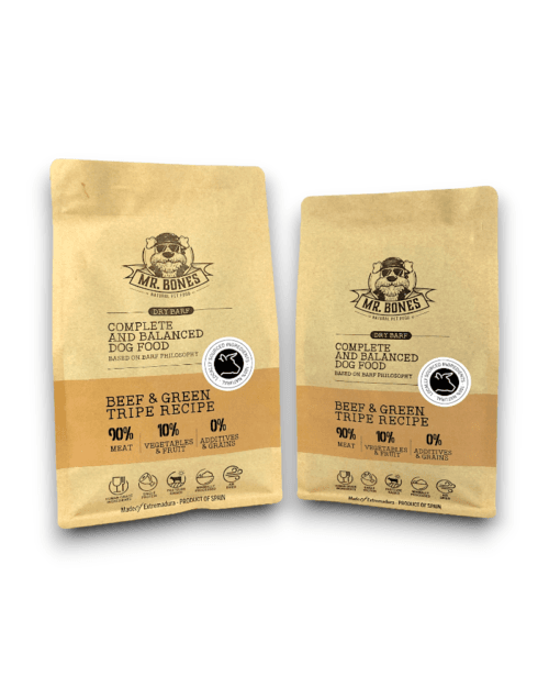 dry-barf-comida-completa-perro-dog-food-secada-aire-mrbones Mr.Bones džiovintas jautienos ir žarnokų BARF maistas
