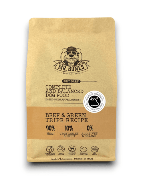 dry-barf-ternera-tripa-verde-comida-perro-secada-aire-450 Mr.Bones džiovintas jautienos ir žarnokų BARF maistas