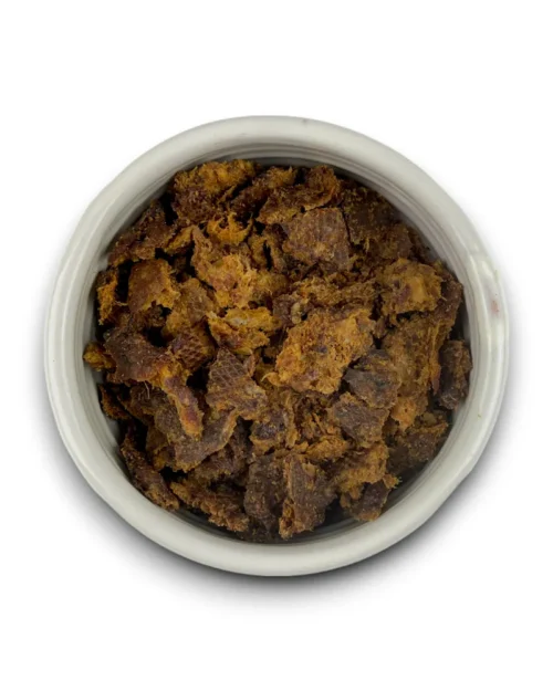 dry-barf-pollo-comida-perro-chicken-dog-food.png Mr.Bones džiovintas laisvai laikomų vištų mėsa – natūralus, be grūdų šunų maistas