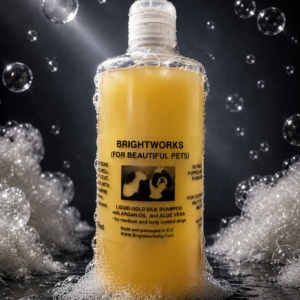 Brightworks „Liquid Gold“ drėkinamasis šampūnas su arganų aliejumi ir alavijais